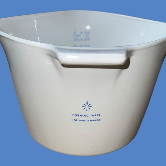 1966-69 Vintage Corning Ware P-55-B Blue Cornflower 1 Quart Sauce Maker Bowl #1 - Picture 5 of 6